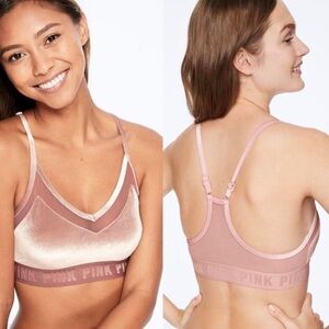 Victoria Secret lingerie y2k velvet sports bra active wear sleeveless crop top